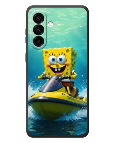 Чехол для Samsung Galaxy A27 с картинкой «Спанч Боб на гидроцикле»