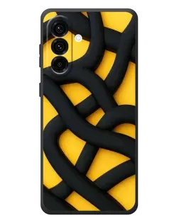 Чохол для Samsung Galaxy A27 з картинкою «Чорне жовте переплетення»