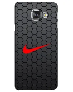 Чехол для Samsung Galaxy A3 2016 (A3100, A310F) с картинкой «Nike — карбоновая сетка»