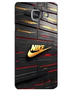 Чехол для Samsung Galaxy A3 2016 (A3100, A310F) с картинкой «Золотой Nike на металле»