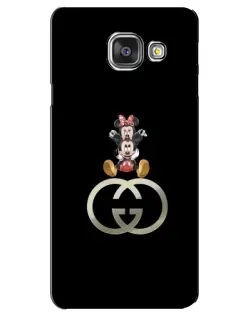 Чехол для Samsung Galaxy A3 2016 (A3100, A310F) с картинкой «Минни Маус на лого»