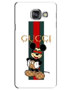 Чехол для Samsung Galaxy A3 2016 (A3100, A310F) с картинкой «Микки Маус Gucci — полосы»