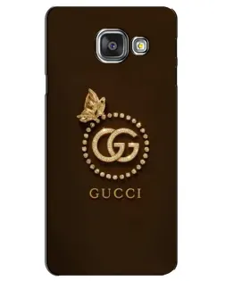 Чехол для Samsung Galaxy A3 2016 (A3100, A310F) с картинкой «Gucci — золотая бабочка»