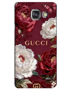Чехол для Samsung Galaxy A3 2016 (A3100, A310F) с картинкой «Gucci — бордовые розы»