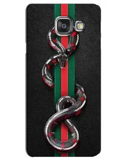 Чехол для Samsung Galaxy A3 2016 (A3100, A310F) с картинкой «Gucci — змея на полосе»