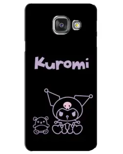 Чехол для Samsung Galaxy A3 2016 (A3100, A310F) с картинкой «Kuromi — черный минимализм»