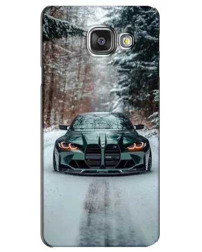Чехол для Samsung Galaxy A3 2016 (A3100, A310F) с картинкой «BMW в зимнем лесу»