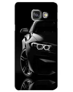 Чехол для Samsung Galaxy A3 2016 (A3100, A310F) с картинкой «Черная BMW — профиль»