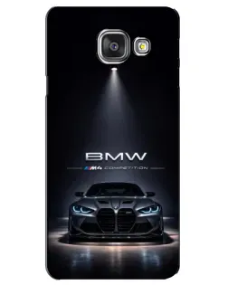 Чехол для Samsung Galaxy A3 2016 (A3100, A310F) с картинкой «BMW сквозь ночной город»