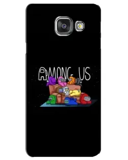Чехол для Samsung Galaxy A3 2016 (A3100, A310F) с картинкой «Логотип Among Us»