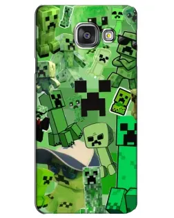 Чехол для Samsung Galaxy A3 2016 (A3100, A310F) с картинкой «Криперы Minecraft»