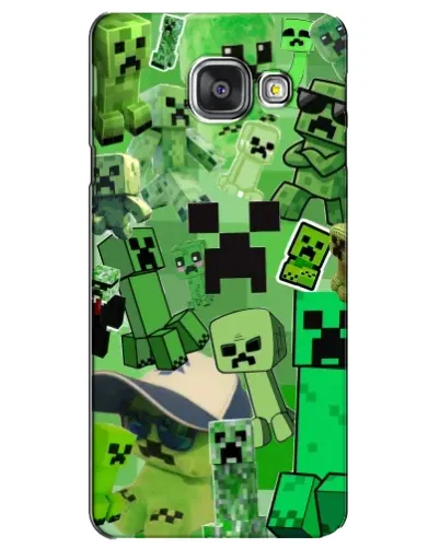 Чехол для Samsung Galaxy A3 2016 (A3100, A310F) с картинкой «Криперы Minecraft»