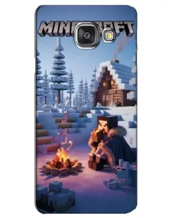 Чехол для Samsung Galaxy A3 2016 (A3100, A310F) с картинкой «Зимний Minecraft»