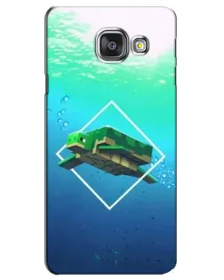 Чехол для Samsung Galaxy A3 2016 (A3100, A310F) с картинкой «Черепаха Minecraft»