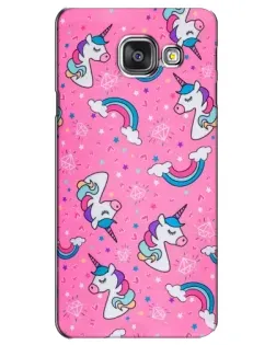 Чехол для Samsung Galaxy A3 2016 (A3100, A310F) с картинкой «Unicorn паттерн розовый»