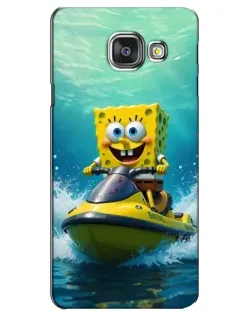 Чехол для Samsung Galaxy A3 2016 (A3100, A310F) с картинкой «Спанч Боб на гидроцикле»