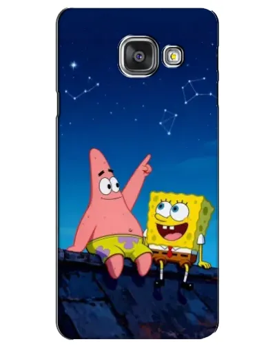 Чехол для Samsung Galaxy A3 2016 (A3100, A310F) с картинкой «Губка Боб и Патрик ночью»