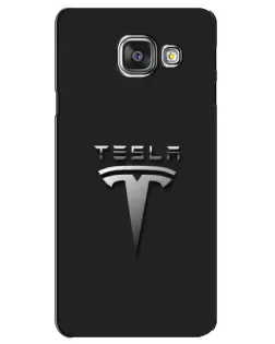Чохол для Samsung Galaxy A3 2016 (A3100, A310F) з картинкою «Сталевий логотип Tesla»