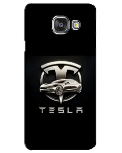Чохол для Samsung Galaxy A3 2016 (A3100, A310F) з картинкою «Tesla — срібне авто»