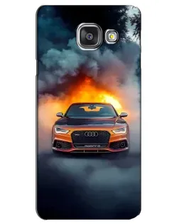 Чехол для Samsung Galaxy A3 2016 (A3100, A310F) с картинкой «Audi в огненном дыму»
