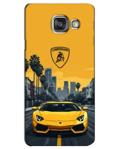 Чехол для Samsung Galaxy A3 2016 (A3100, A310F) с картинкой «Желтый Lamborghini город»