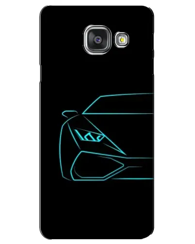 Чехол для Samsung Galaxy A3 2016 (A3100, A310F) с картинкой «Голубой силуэт Lamborghini»