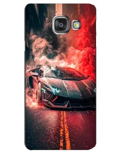Чехол для Samsung Galaxy A3 2016 (A3100, A310F) с картинкой «Lamborghini красный дым»