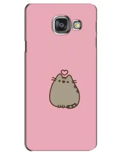 Чехол для Samsung Galaxy A3 2016 (A3100, A310F) с картинкой «Pusheen сердце»