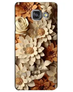 Чехол для Samsung Galaxy A3 2016 (A3100, A310F) с картинкой «Бежевый флористический декор»