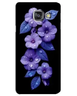 Чехол для Samsung Galaxy A3 2016 (A3100, A310F) с картинкой «Фиолетовые цветы с росою»