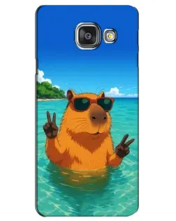 Чехол для Samsung Galaxy A3 2016 (A3100, A310F) с картинкой «Морская капибара»