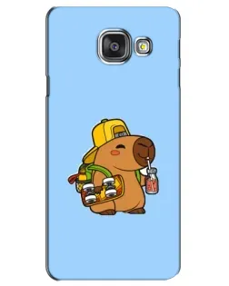 Чехол для Samsung Galaxy A3 2016 (A3100, A310F) с картинкой «Капибара на скейте»