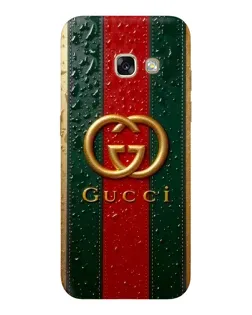 Чехол для Samsung Galaxy A3 2017 (A320, A320F) с картинкой «Gucci — фирменная полоса и золото»