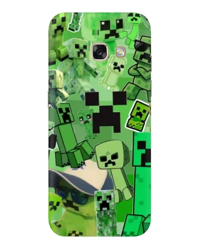 Чехол для Samsung Galaxy A3 2017 (A320, A320F) с картинкой «Криперы Minecraft»