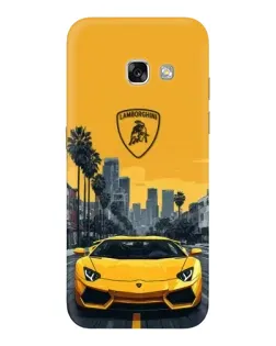 Чехол для Samsung Galaxy A3 2017 (A320, A320F) с картинкой «Желтый Lamborghini город»