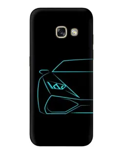 Чехол для Samsung Galaxy A3 2017 (A320, A320F) с картинкой «Голубой силуэт Lamborghini»
