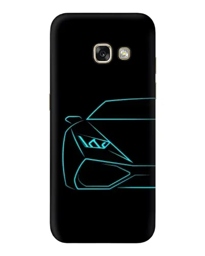 Чехол для Samsung Galaxy A3 2017 (A320, A320F) с картинкой «Голубой силуэт Lamborghini»