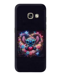 Чехол для Samsung Galaxy A3 2017 (A320, A320F) с картинкой «Stitch в цветах»