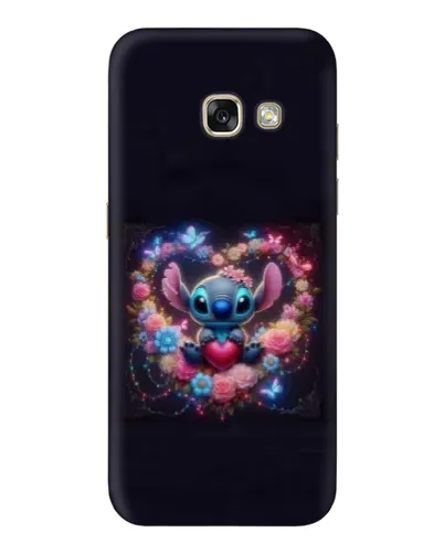 Чехол для Samsung Galaxy A3 2017 (A320, A320F) с картинкой «Stitch в цветах»