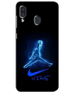 Чехол для Samsung Galaxy A30 2019 (A305F) с картинкой «Jordan Neon Blue» Чехол для Samsung Galaxy A30 2019 (A305F) с картинкой «Jordan Neon Blue»