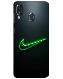 Чехол для Samsung Galaxy A30 2019 (A305F) с картинкой «Неоновый контур Nike»