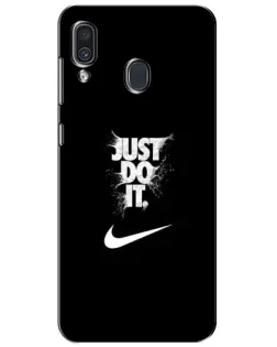 Чехол для Samsung Galaxy A30 2019 (A305F) с картинкой «Текстовый принт Nike» Чехол для Samsung Galaxy A30 2019 (A305F) с картинкой «Текстовый принт Nike»