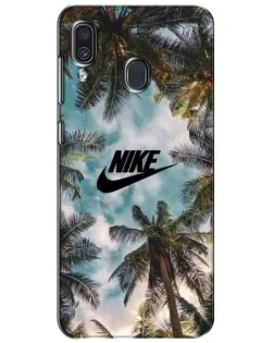 Чехол для Samsung Galaxy A30 2019 (A305F) с картинкой «Тропический принт Nike» Чехол для Samsung Galaxy A30 2019 (A305F) с картинкой «Тропический принт Nike»