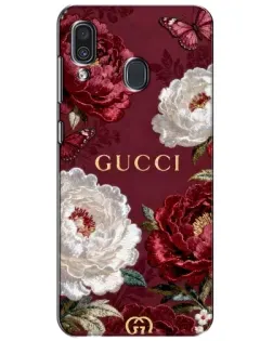 Чехол для Samsung Galaxy A30 2019 (A305F) с картинкой «Gucci — бордовые розы»