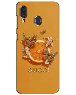 Чехол для Samsung Galaxy A30 2019 (A305F) с картинкой «Gucci — золотые бабочки»