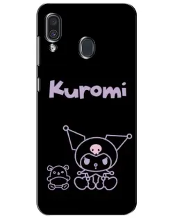 Чехол для Samsung Galaxy A30 2019 (A305F) с картинкой «Kuromi — черный минимализм»