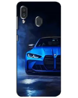 Чехол для Samsung Galaxy A30 2019 (A305F) с картинкой «Голубая BMW M4» Чехол для Samsung Galaxy A30 2019 (A305F) с картинкой «Голубая BMW M4»