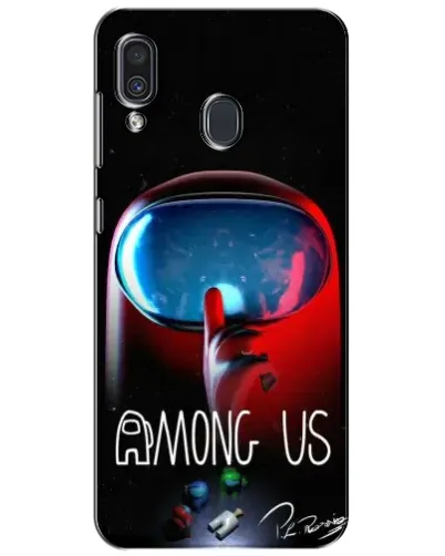 Чехол для Samsung Galaxy A30 2019 (A305F) с картинкой «Красный импостер — макро»