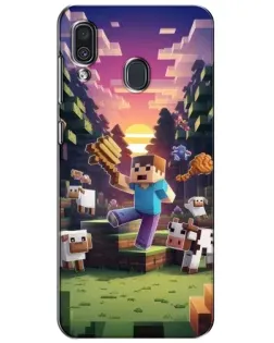 Чехол для Samsung Galaxy A30 2019 (A305F) с картинкой «Стив на ферме»
