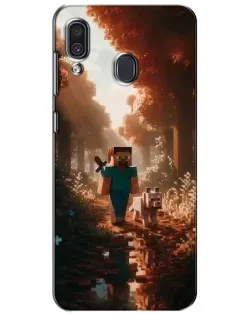 Чехол для Samsung Galaxy A30 2019 (A305F) с картинкой «Стив в лесу» Чехол для Samsung Galaxy A30 2019 (A305F) с картинкой «Стив в лесу»